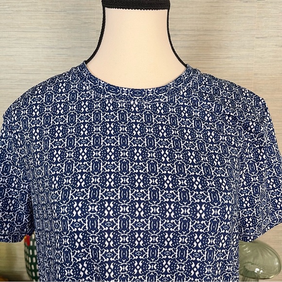 NWT Cabana Life Blue & White Short Sleeve Shift Dress UPF 50 Womans Size Small - Picture 2 of 6